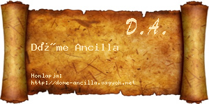 Döme Ancilla névjegykártya